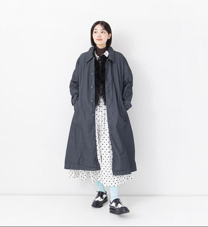 [Arriving Soon] Veritecoeur Stand Collar Coat - Sumi Gray