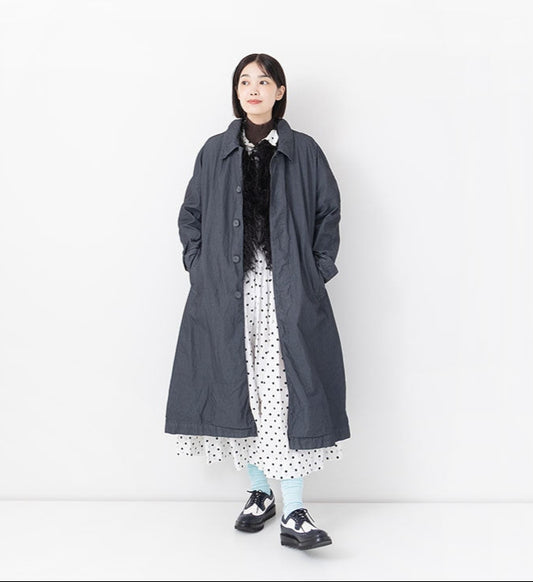[Arriving Soon] Veritecoeur Stand Collar Coat - Sumi Gray