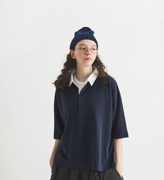Veritecoeur Cotton Linen Polo Shirt