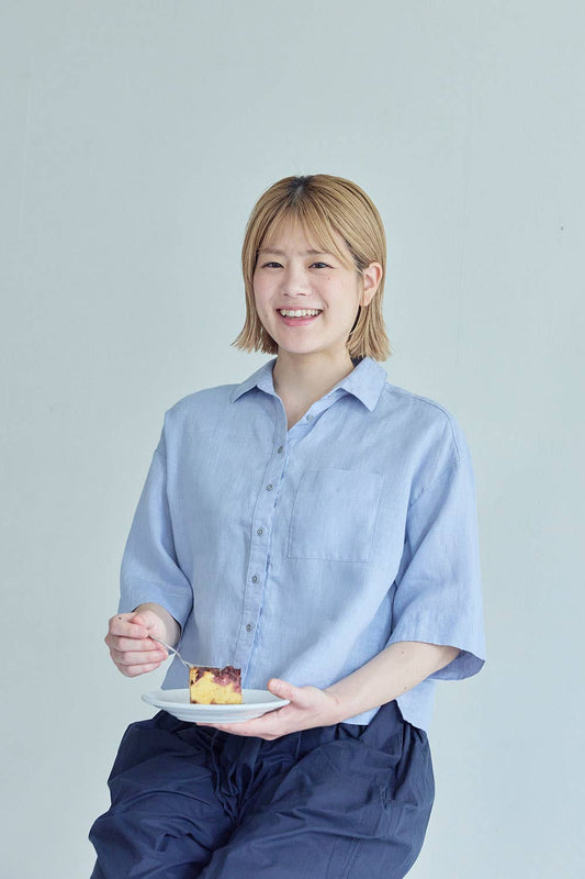 Fog Linen Work Jamie Top Blue Pale