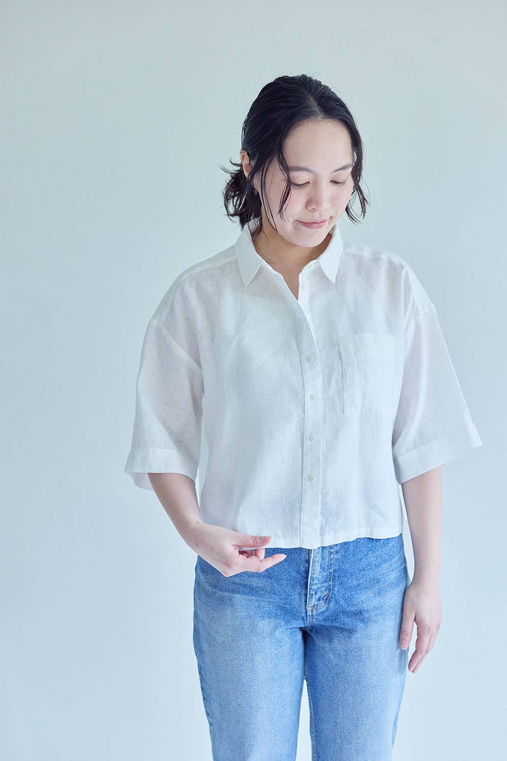 Fog Linen Work Jamie Top White