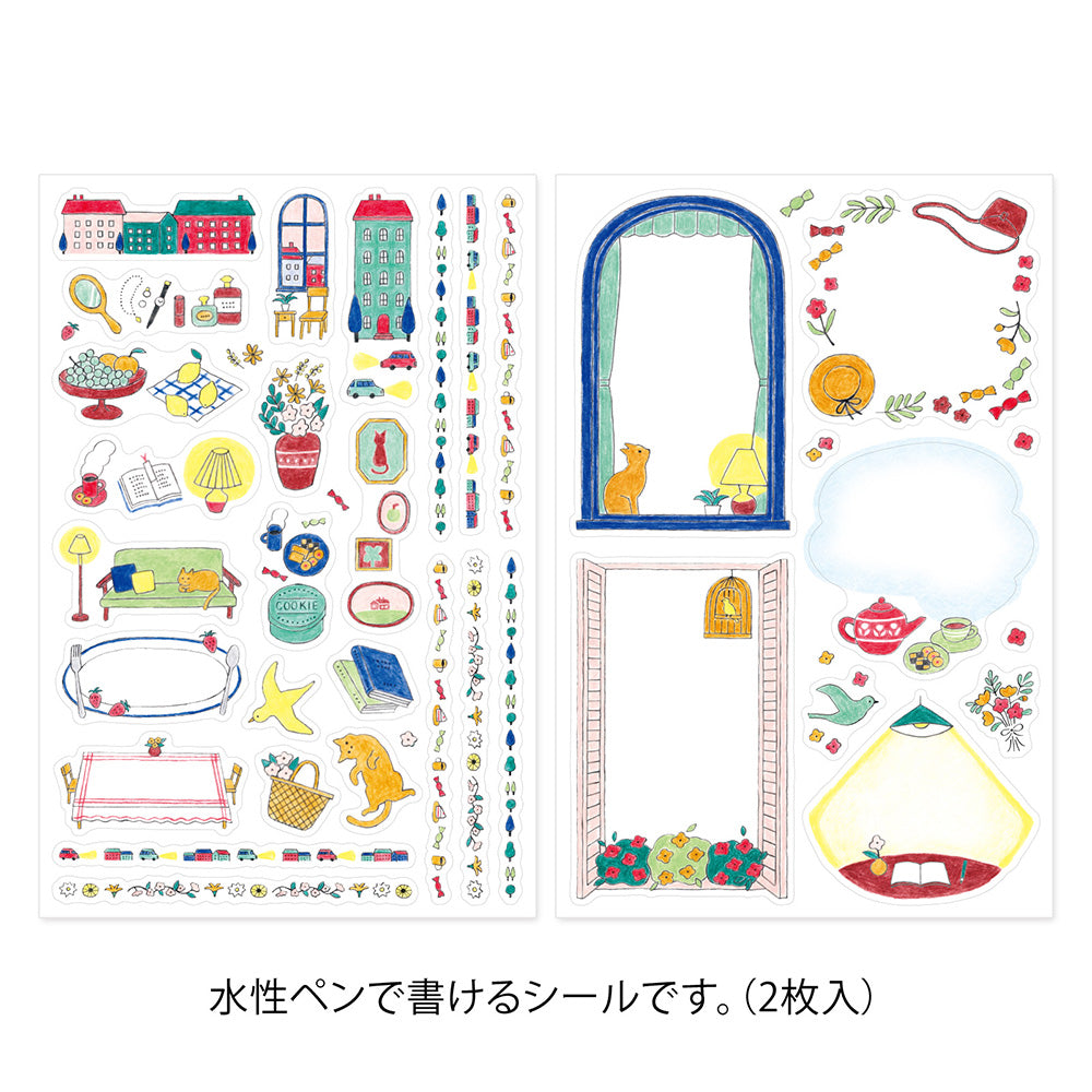 Midori Yuru Log Decoration Sticker 2 Sheets - Daily Life