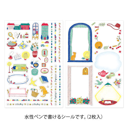 Midori Yuru Log Decoration Sticker 2 Sheets - Daily Life