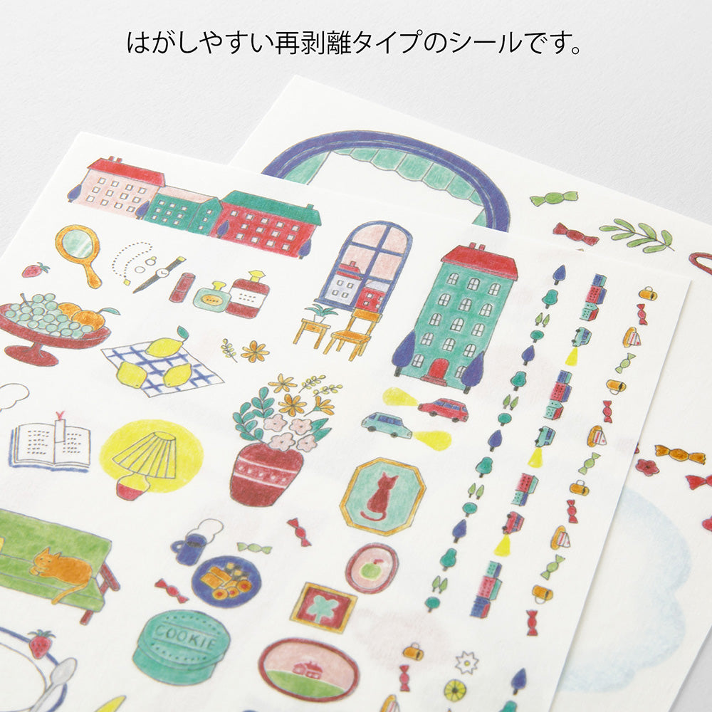 Midori Yuru Log Decoration Sticker 2 Sheets - Daily Life