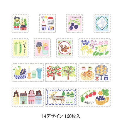 Midori Yuru Log Roll Sticker - Stamps