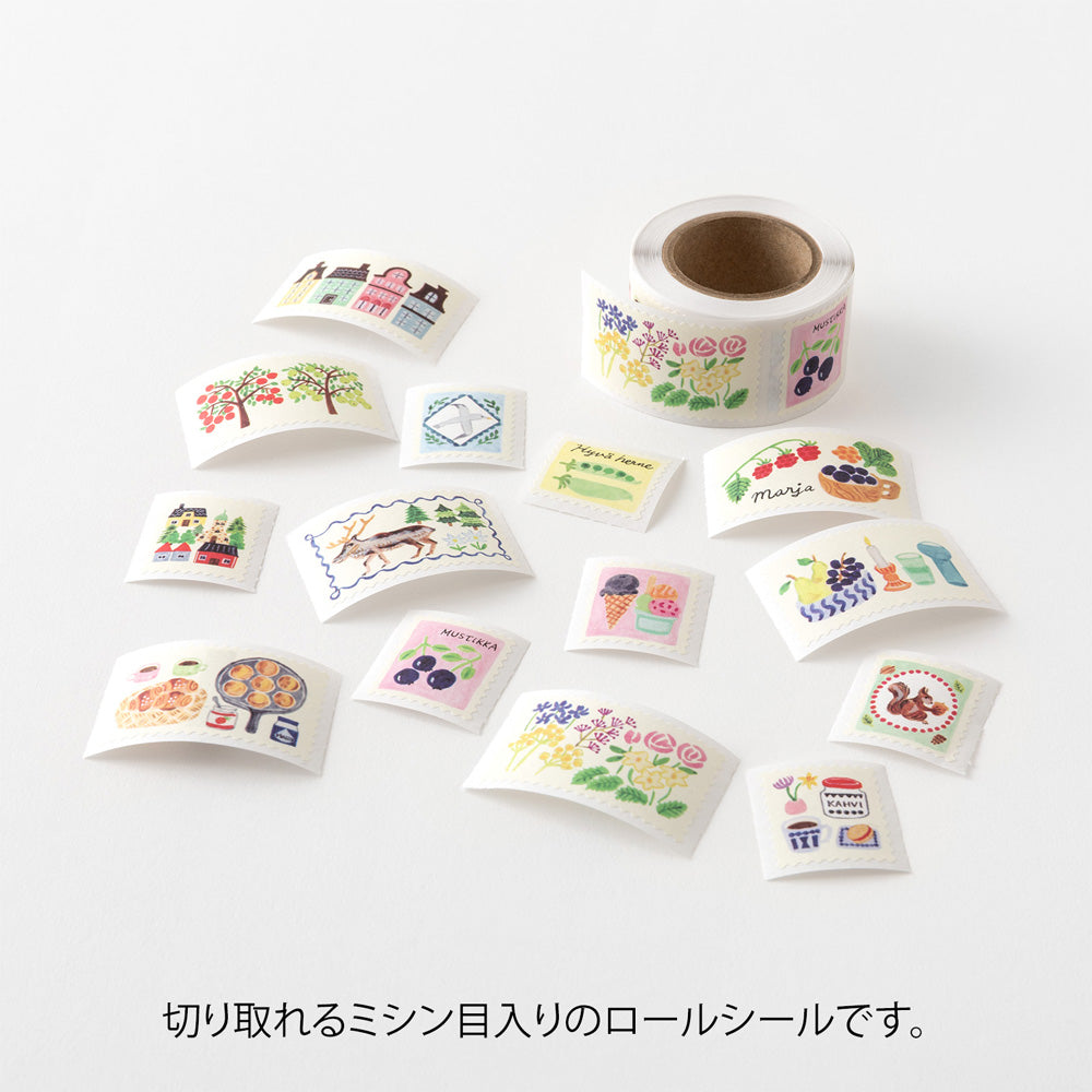 Midori Yuru Log Roll Sticker - Stamps