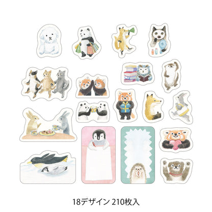 Midori Yuru Log Roll Sticker - Animals