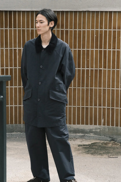 7115 by Szeki Unisex Mid-Length Duster - Navy