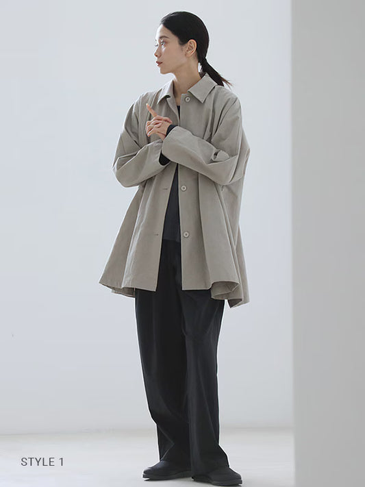 evam eva Cotton/Hemp Short Coat - Sage