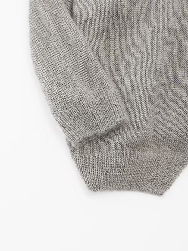 evam eva Silk/Mohair Wool Cardigan - Gray