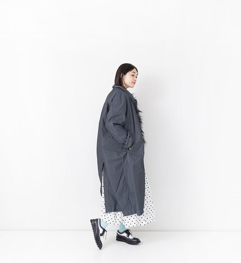 [Arriving Soon] Veritecoeur Stand Collar Coat - Sumi Gray