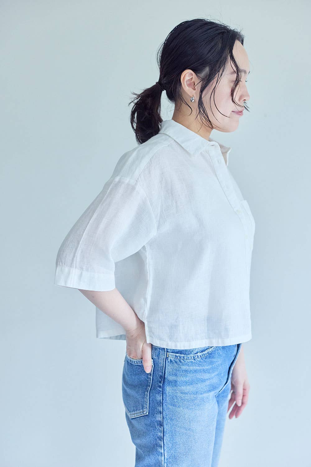 Fog Linen Work Jamie Top White