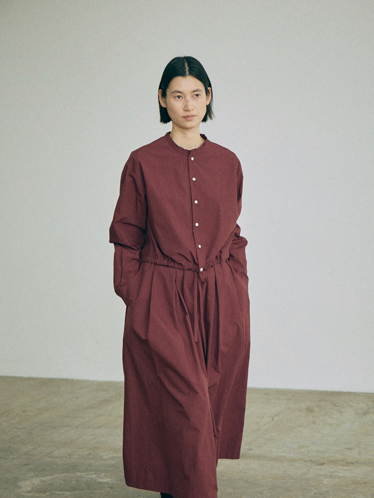 Nicholson & Nicholson Pearl Washed Cotton Blouse - Wine