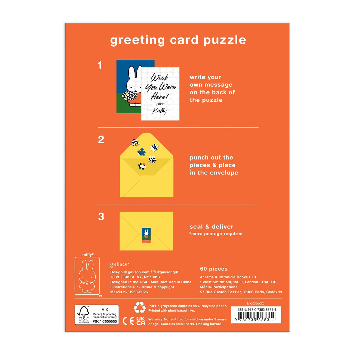 Miffy with Flowers Greeting Card Puzzle