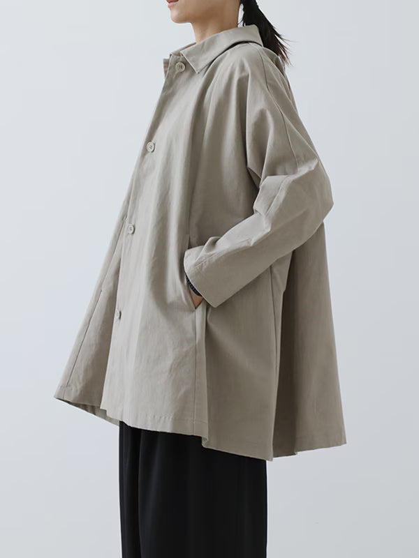 evam eva Cotton/Hemp Short Coat - Sage