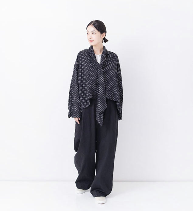 Veritecoeur Polka Dot Blouse - Black