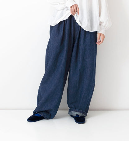 Veritecoeur Limited Version- Denim Tuck Pants- TWO Colors: One Wash & Stone Wash