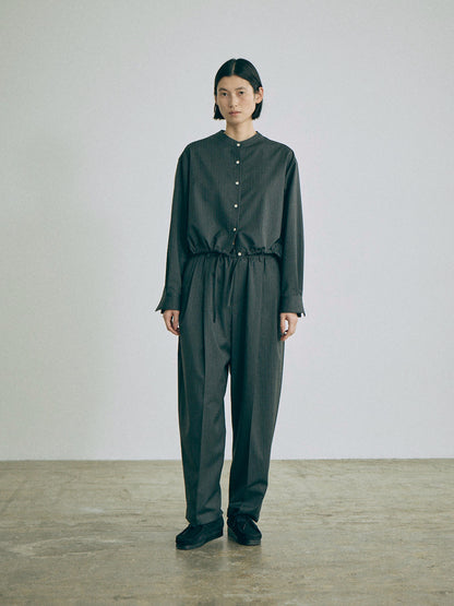 Nicholson & Nicholson Lucy Stretched Wool Blouse - Charcoal Stripe