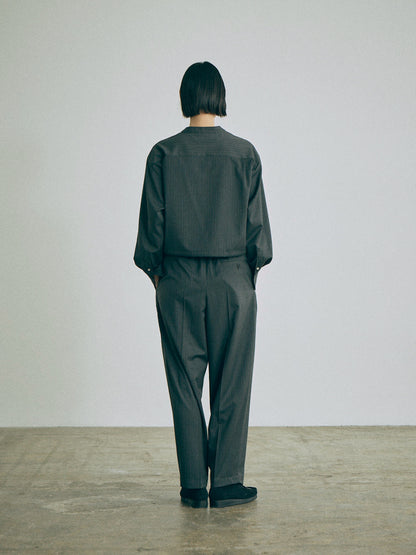 Nicholson & Nicholson Lucy Stretched Wool Blouse - Charcoal Stripe