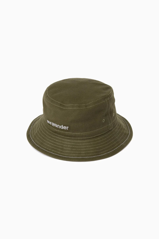 And Wander Cotton Twill Bucket Hat - Olive