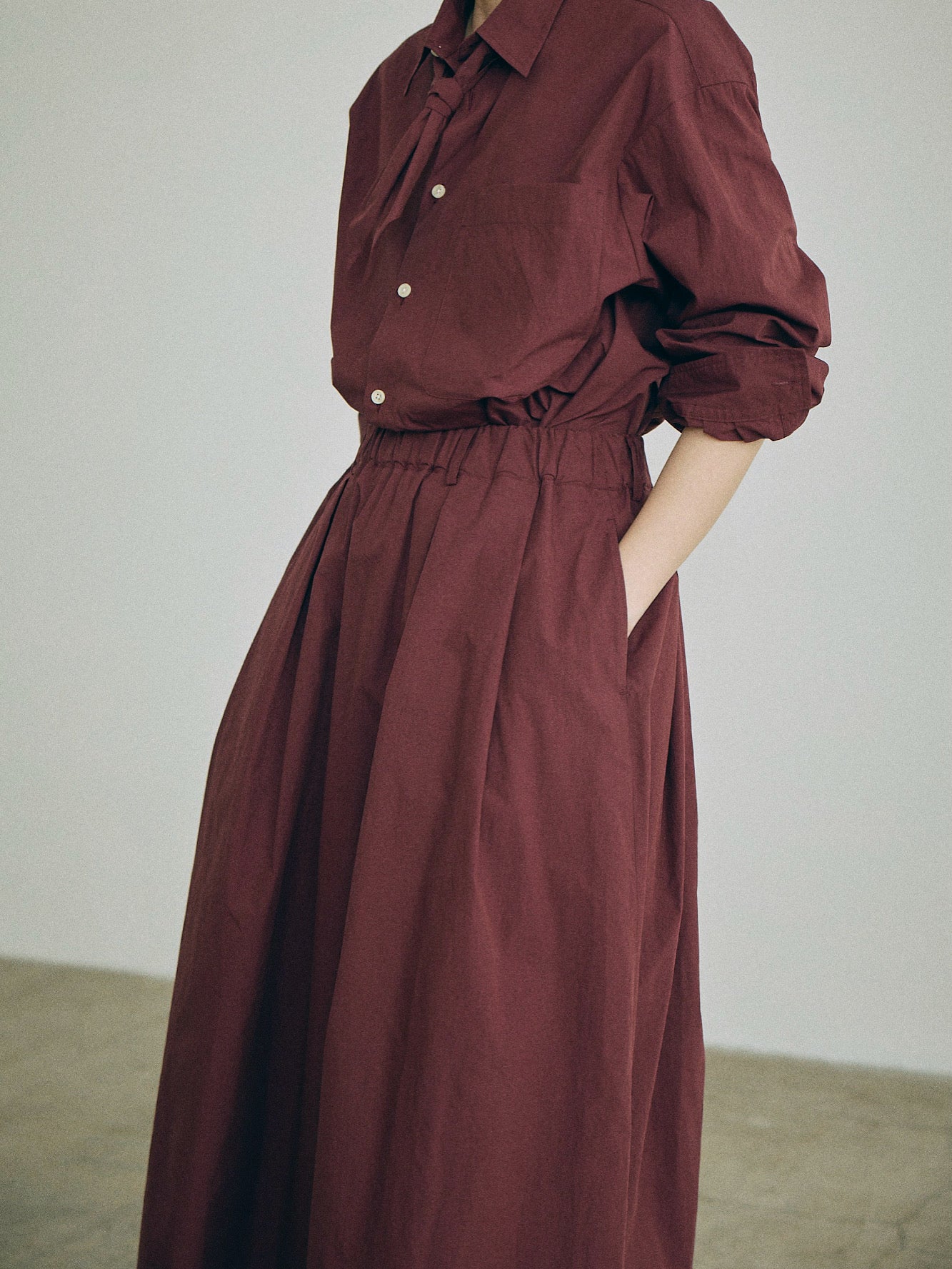 Nicholson & Nicholson Mira Washed Cotton Skirt - Wine