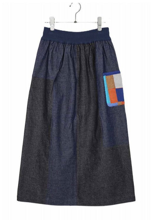 M. & Kyoko Denim Skirt - Dark Blue Denim