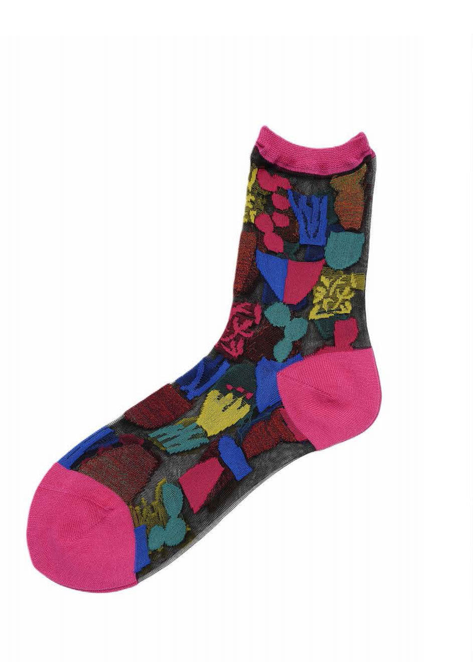 M. & Kyoko Wool Cotton Socks - Pink (1121)