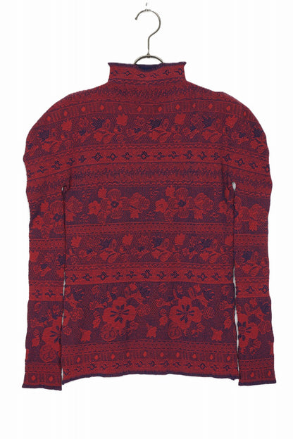 M & Kyoko Reversible Knitted Pullover - Red/Purple