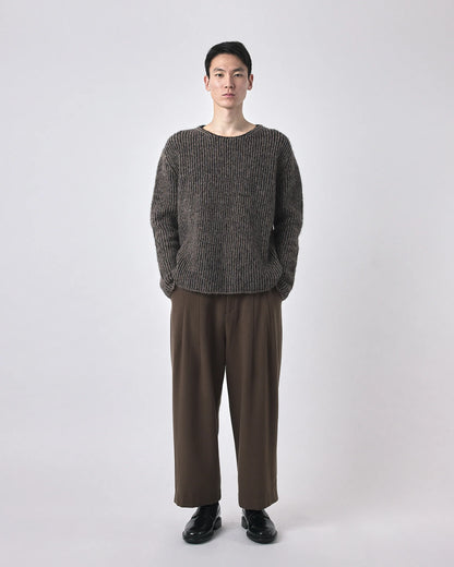 [40% off] 7115 by Szeki - Unisex Wool Pleated Trouser - Umber