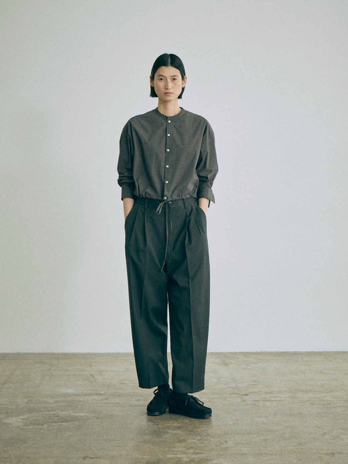 Nicholson & Nicholson Pearl Washed Cotton Blouse - Black Check