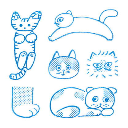 King Jim Kori Jirushi 6-Stamp Set - Cat