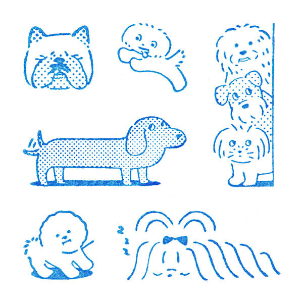 King Jim Kori Jirushi 6-Stamp Set - Dog