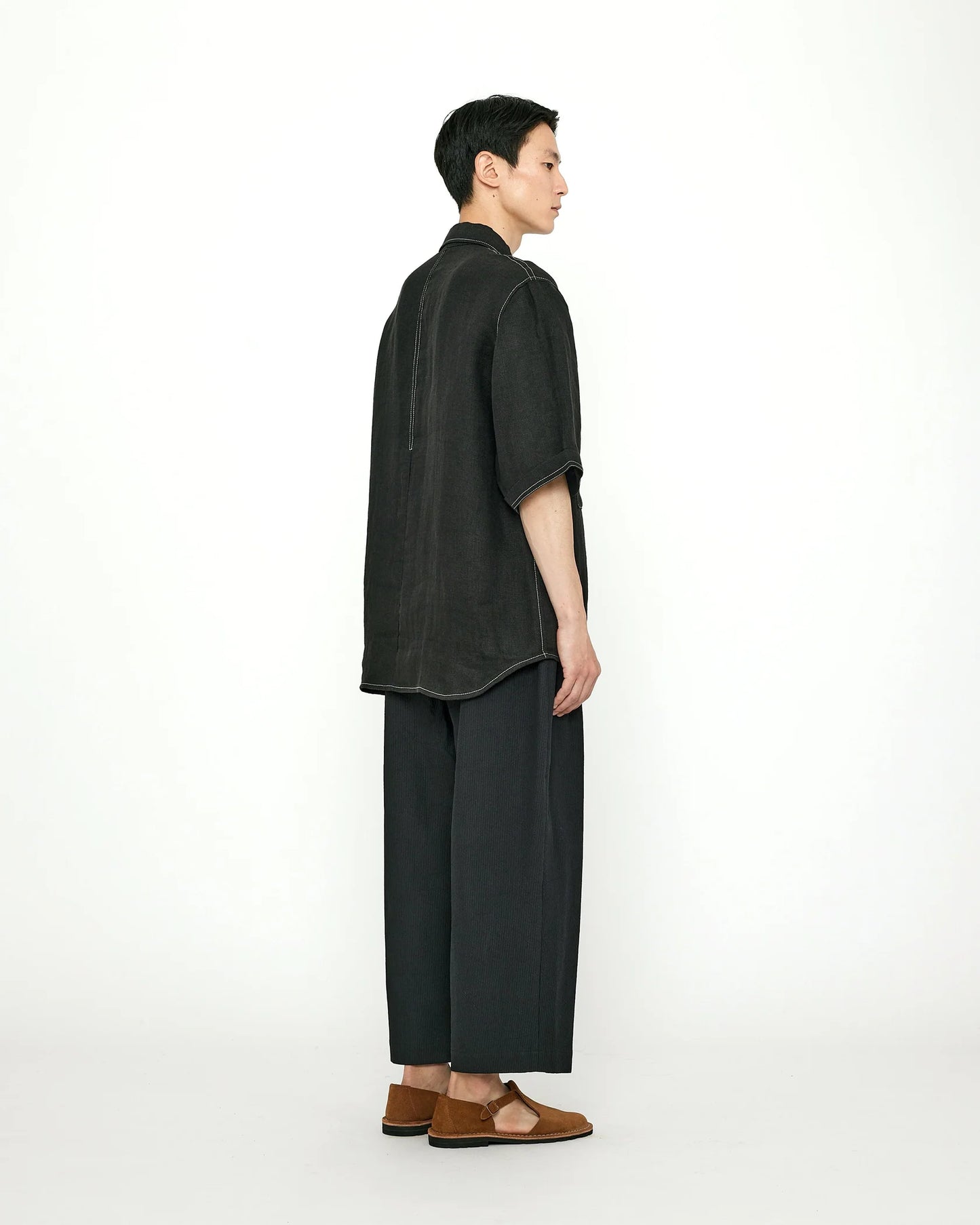 7115 by Szeki Double Pockets Short Sleeves - Black