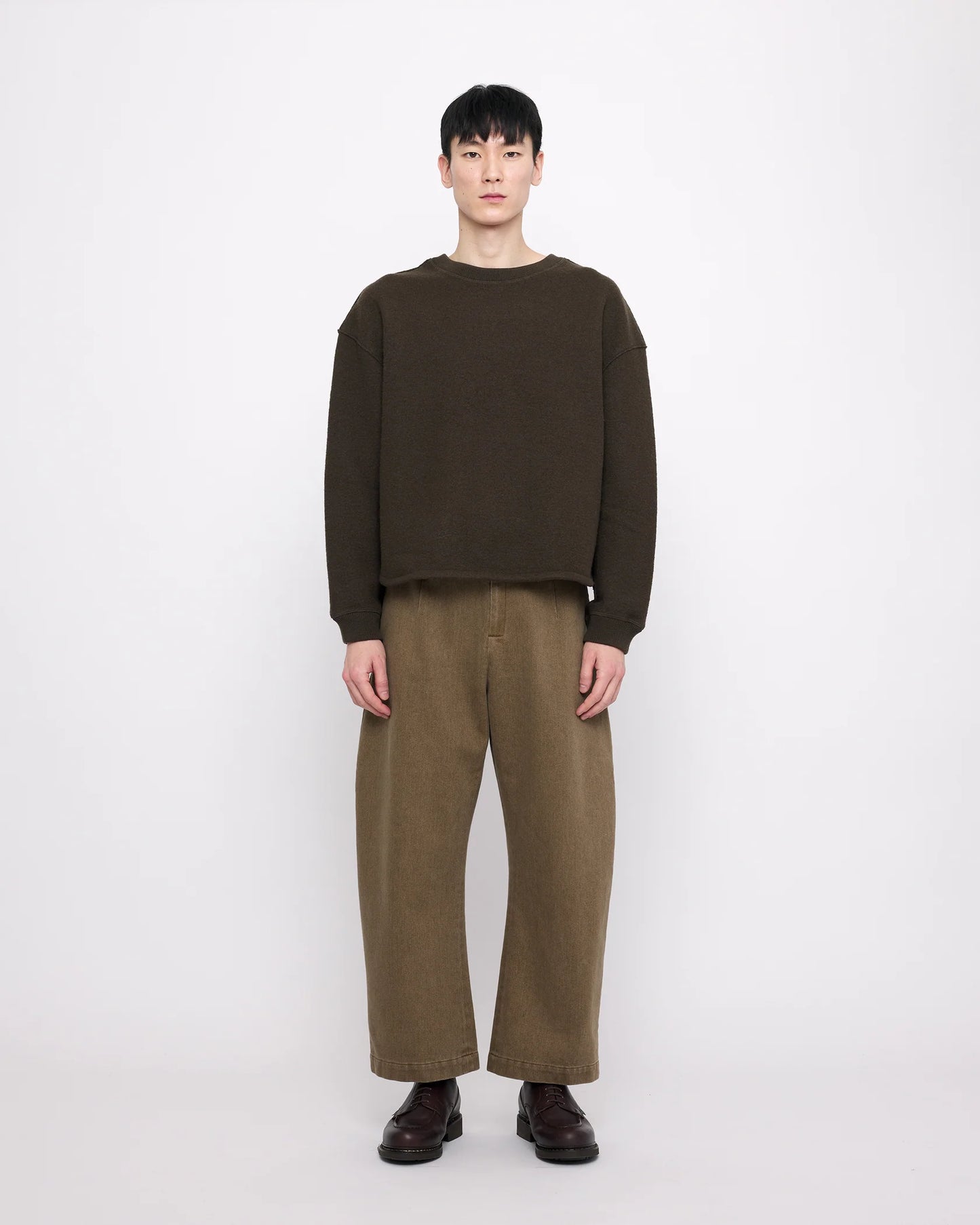 7115 by Szeki Sand-washed Tailored Curve Legged Trouser - Washed Walnut