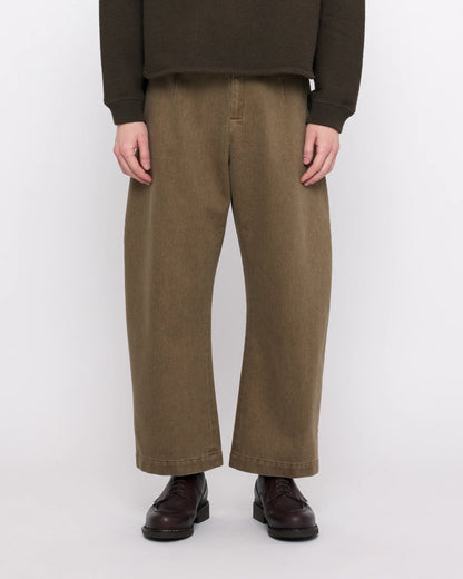 7115 by Szeki Sand-washed Tailored Curve Legged Trouser - Washed Walnut