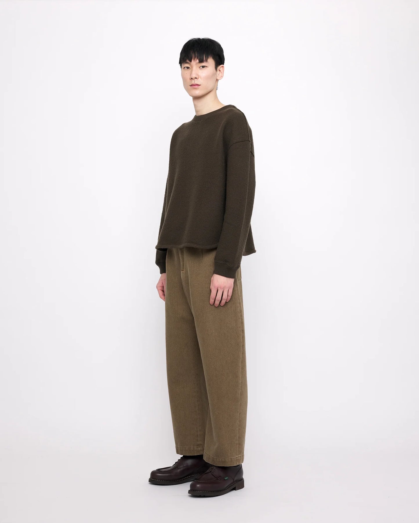 7115 by Szeki Sand-washed Tailored Curve Legged Trouser - Washed Walnut