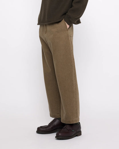 7115 by Szeki Sand-washed Tailored Curve Legged Trouser - Washed Walnut