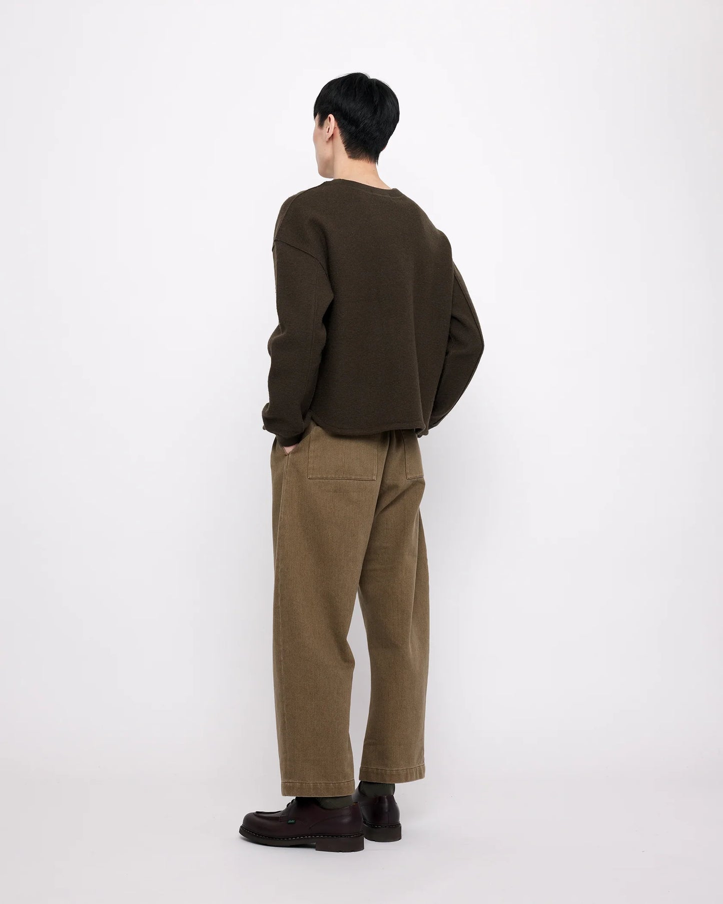 7115 by Szeki Sand-washed Tailored Curve Legged Trouser - Washed Walnut