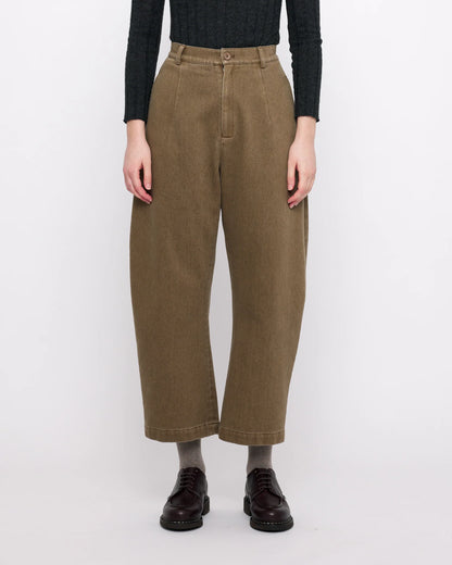 7115 by Szeki Sand-washed Tailored Curve Legged Trouser - Washed Walnut