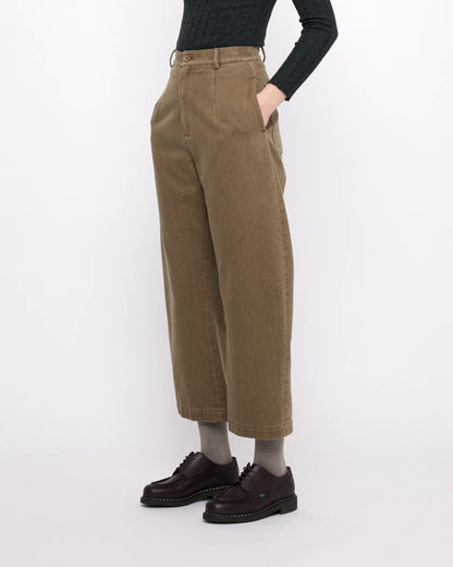 7115 by Szeki Sand-washed Tailored Curve Legged Trouser - Washed Walnut