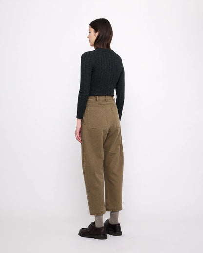 7115 by Szeki Sand-washed Tailored Curve Legged Trouser - Washed Walnut