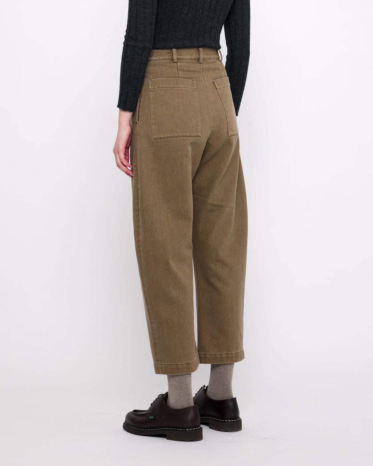 7115 by Szeki Sand-washed Tailored Curve Legged Trouser - Washed Walnut