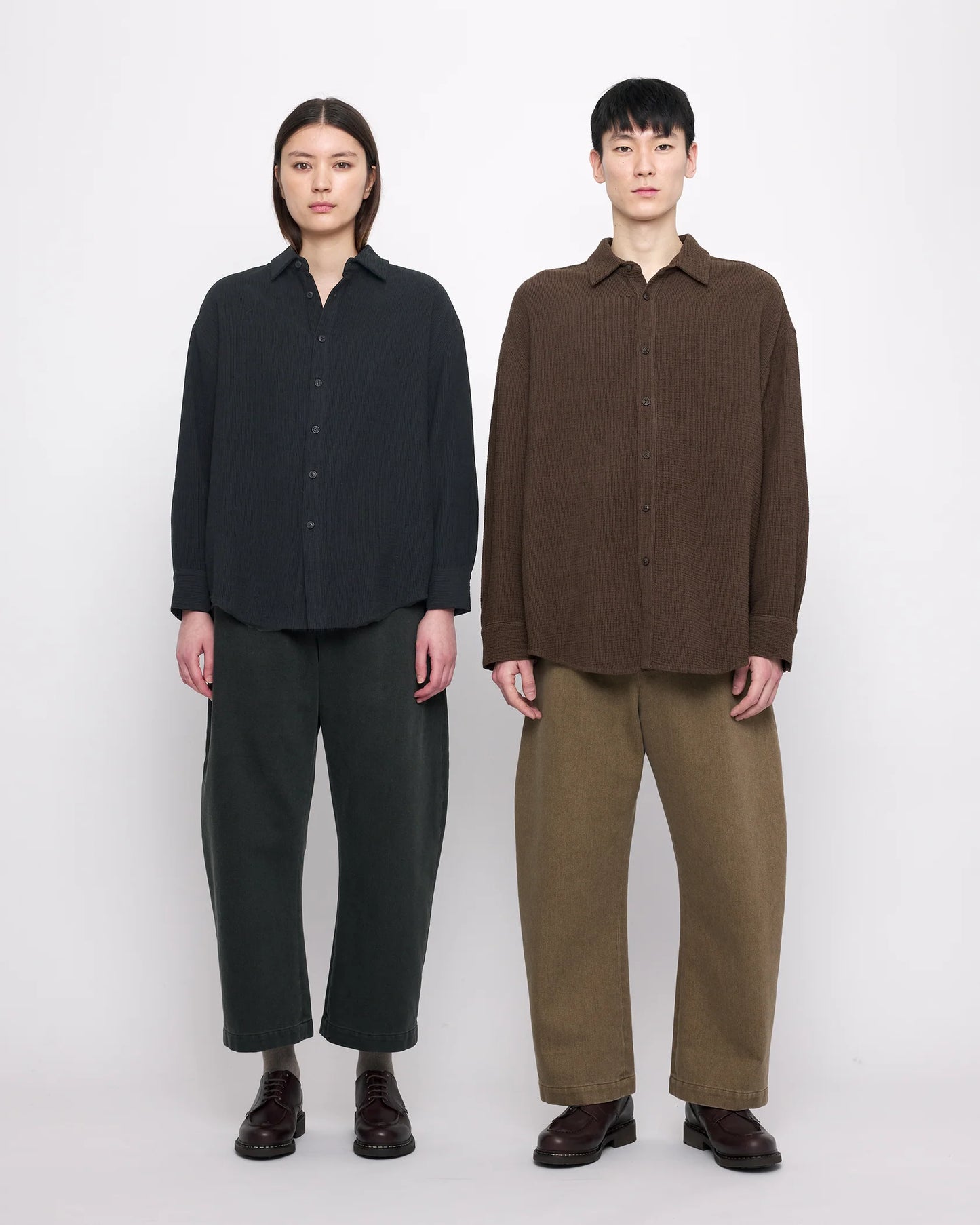 7115 by Szeki Sand-washed Tailored Curve Legged Trouser - Washed Walnut