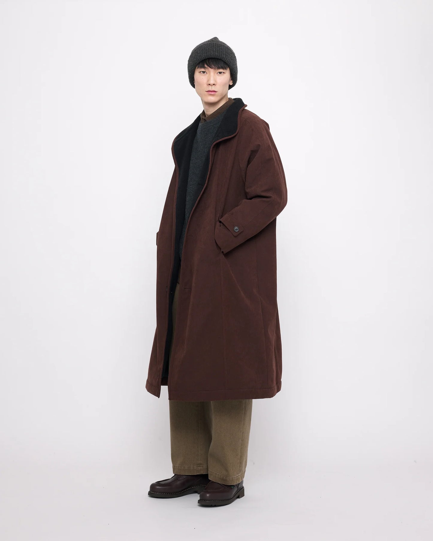 [50% off] 7115 by Szeki Unisex Padded Fleece Coat - Chestnut