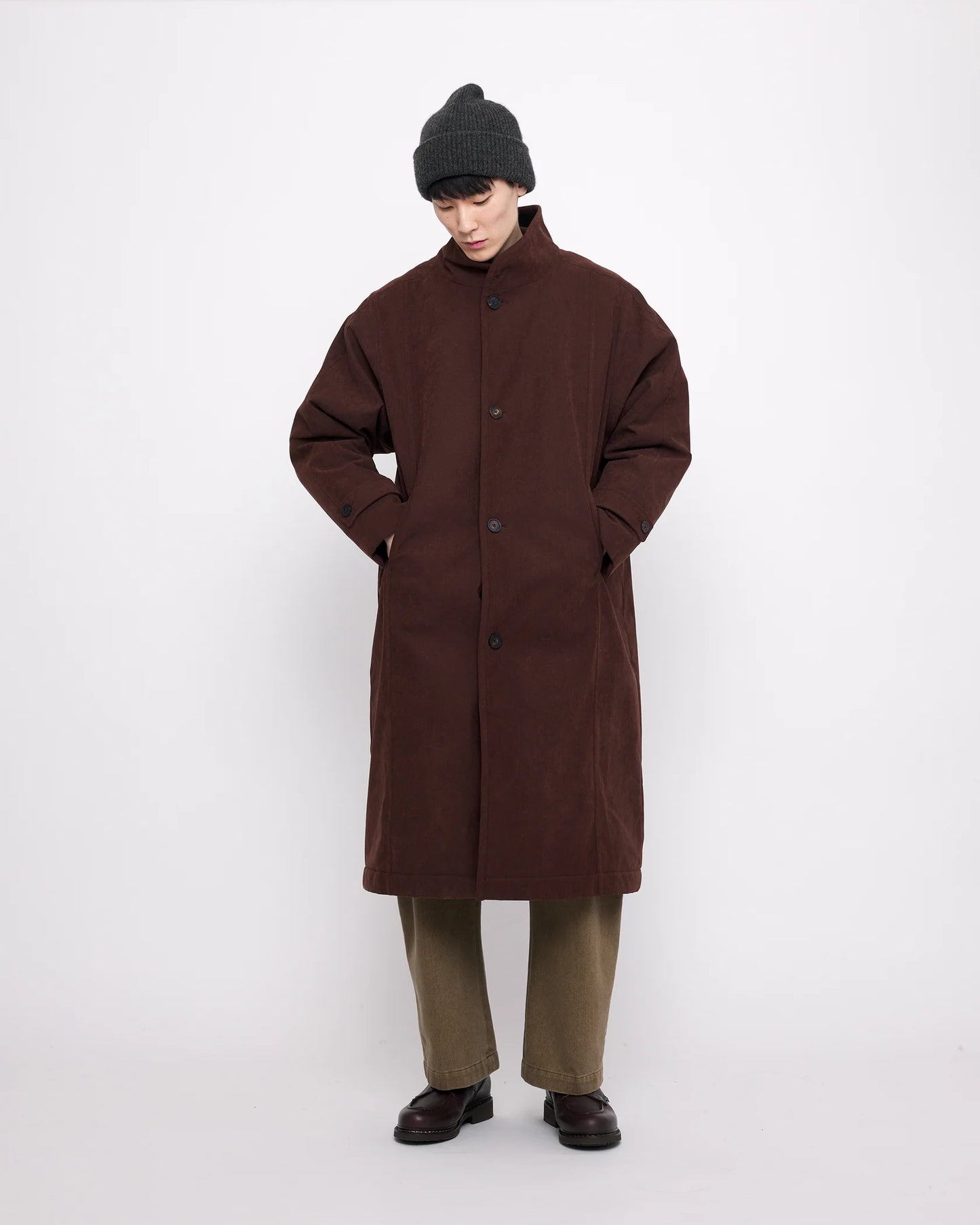 [50% off] 7115 by Szeki Unisex Padded Fleece Coat - Chestnut
