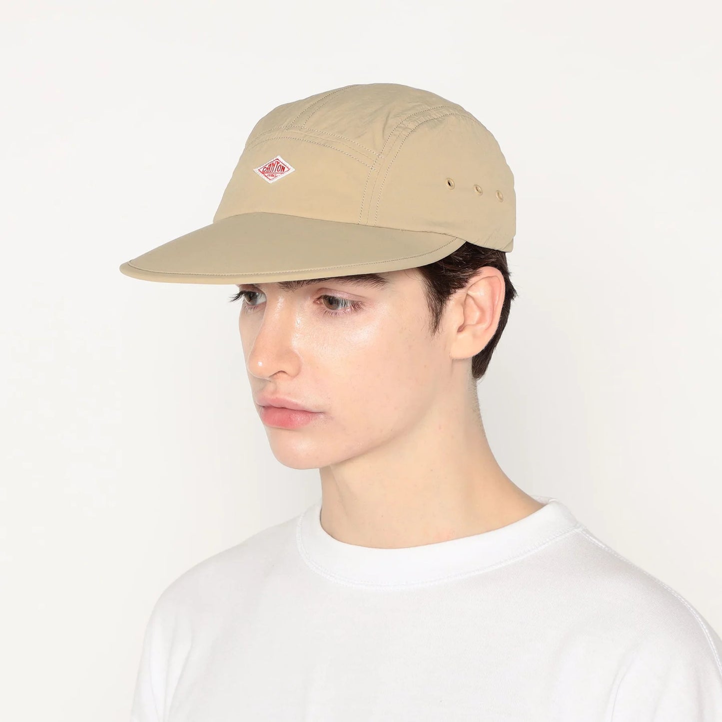 Danton 6-Panel Logo Unisex Nylon Typewriter Baseball Cap- Beige