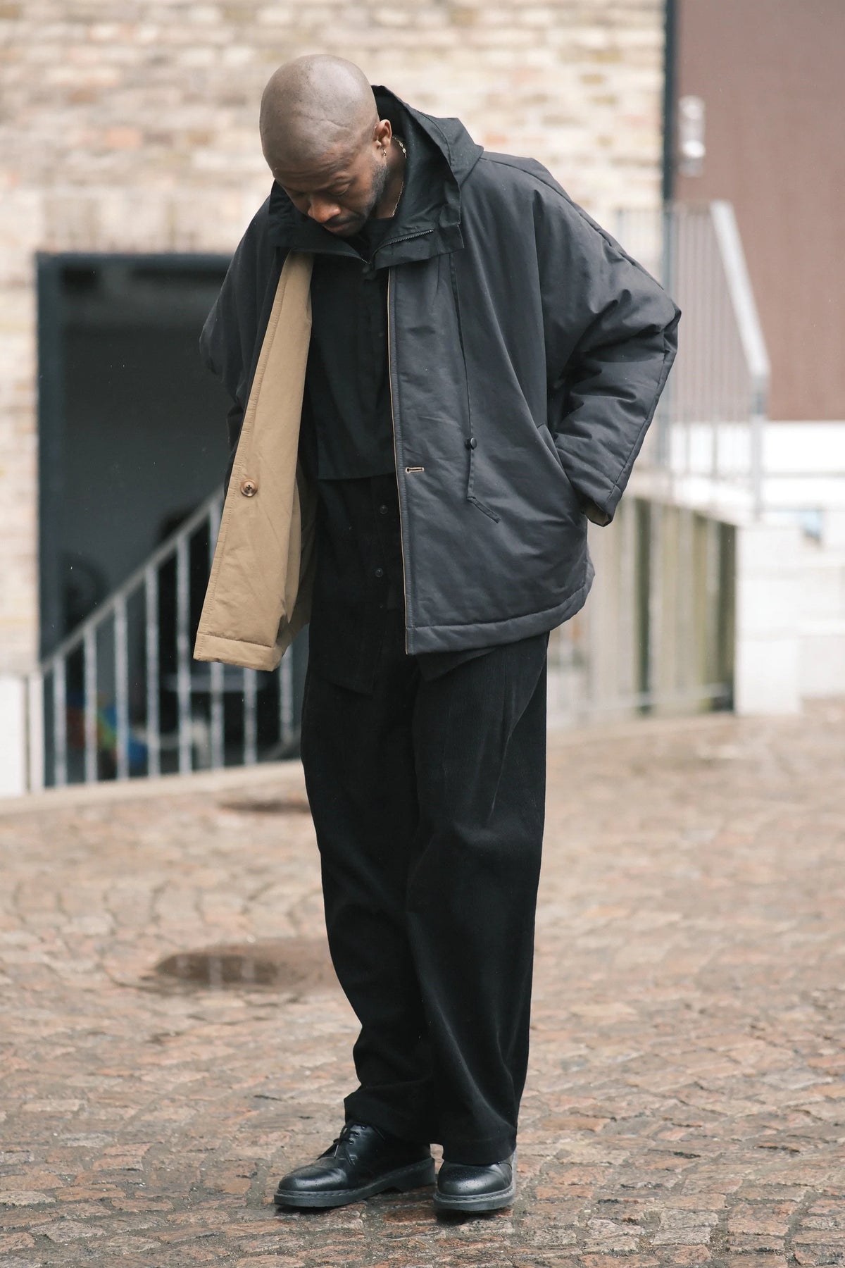 7115 by Szeki Unisex Reversible Padded Blazer - Charcoal & Tan