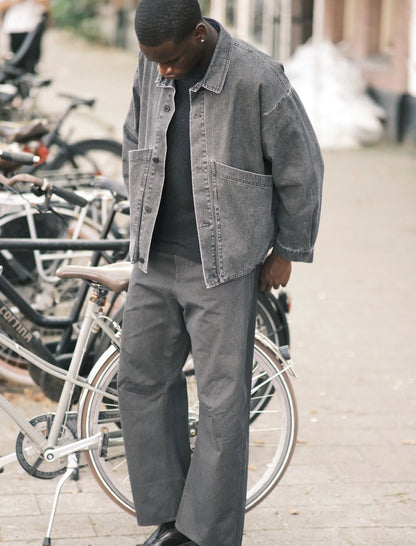 7115 by Szeki Signature Panel Pocket Jacket - Washed Black