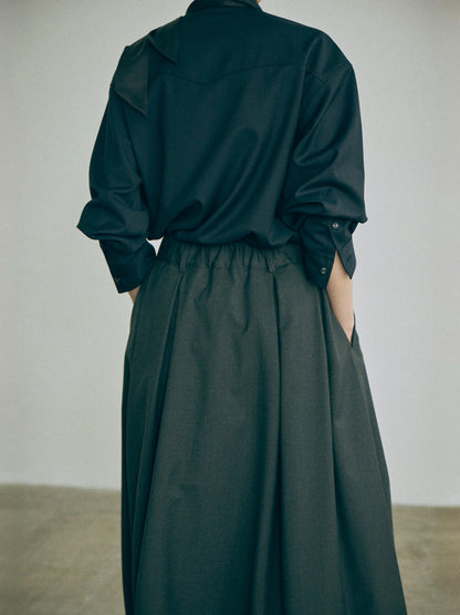 Nicholson & Nicholson Mira Stretched Wool Skirt - Charcoal