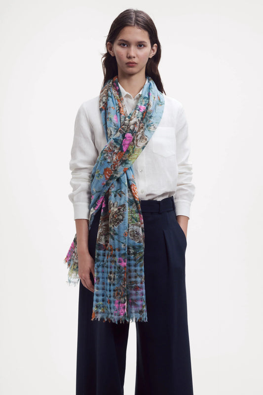 ÉPICE Paris Scarf Fleur F - Sky
